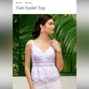 Lilly Pulitzer Tiah Eyelet top lavender